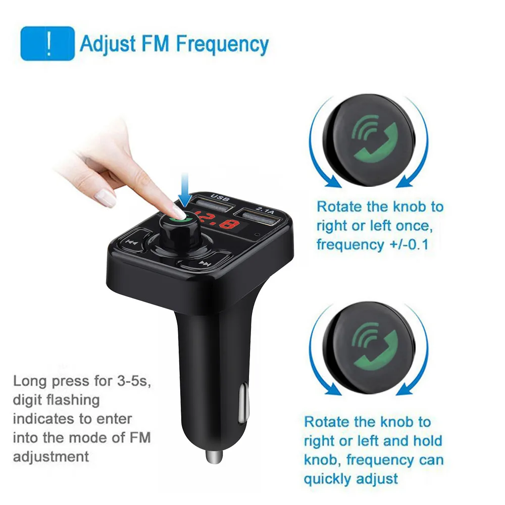5V 2.1A USB зарядное устройство 12 V-24 V Bluetooth fm-передатчик автомобильный комплект свободные руки автомобильный Стайлинг MP3 музыкальный плеер модулятор#101
