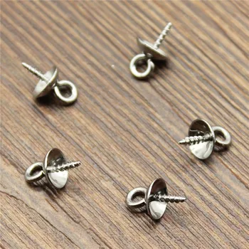 

50pcs 4/5/6/8mm Stainless Steel Material Screw Thread Bead Caps Accessories For Jewelry DIY Beads Caps Findings Jewelry Making