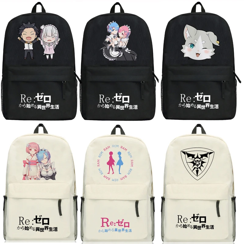 

Рюкзак из ткани Оксфорд Re: Zero Kara Hajimeru Isekai Seikatsu Ram/Rem Emilia, школьная сумка унисекс
