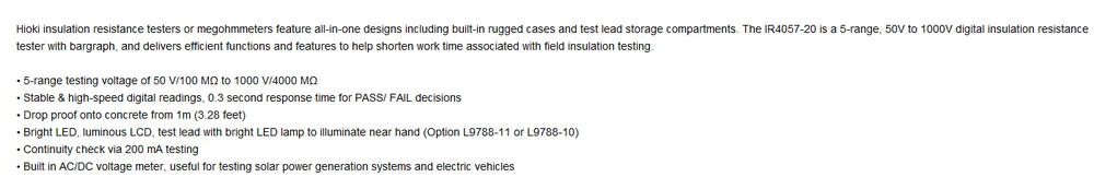 HIOKI IR4057-20 5-диапазон от 50 до 1000V Цифровой тестер сопротивления изоляции! Новинка