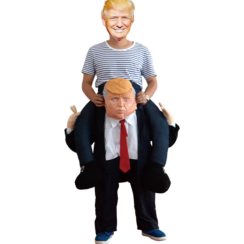 Funny Donald Trump Rider Costume Adult President Riding Shoulder