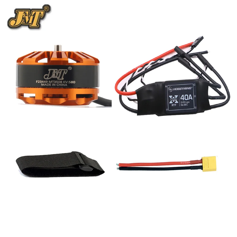 

JMT Motor Combo for DIY Hexacopter Multi-rotor 3508 580kv Motor + Hobbywing XRotor 40A ESC + XT60 Connector+Fasten Tape