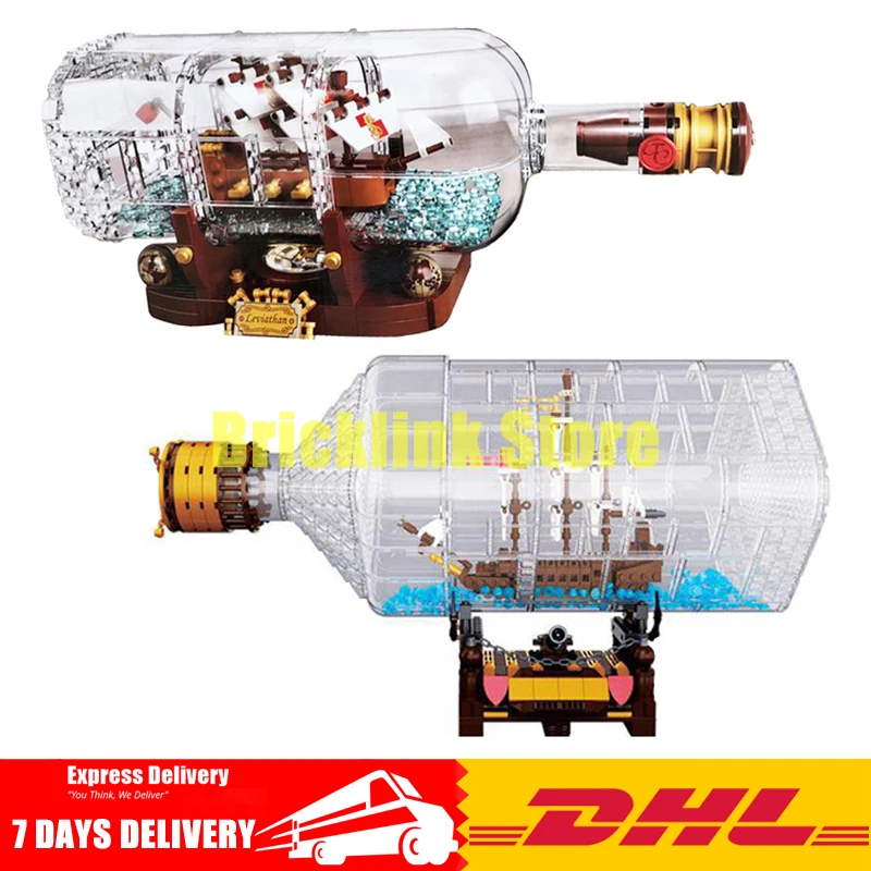 

2018 DHL Lepin 16045+16051 MOC The Ship in the Bottle+ The Clone 21313 Ship in a Bottle Building Blocks Bricks Toys