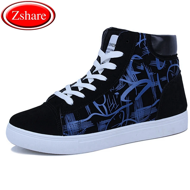 

New 2019 High-top Shoes Men's Boots Fashion Autumn Winter Flock Warm Cotton Ankle Boots Lace up Men Shoes footwear botas hombre