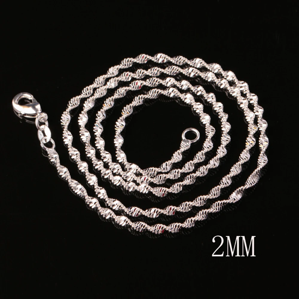 5pcs New 925 Silver twisted chain for 16 24inch wholesale drop shipping