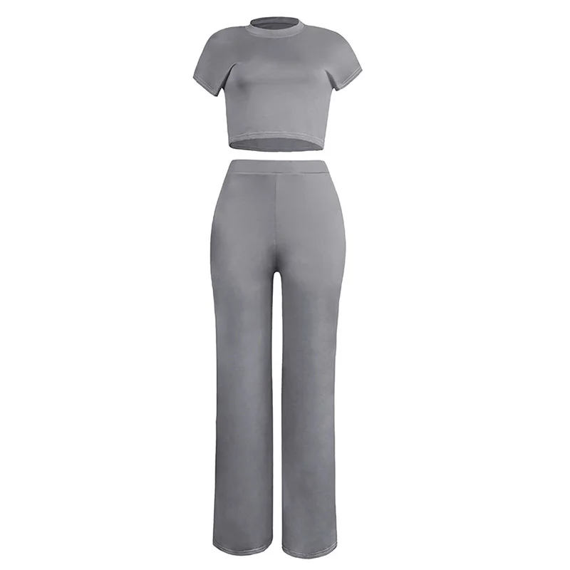 ShejoinSheenjoy Summer 2 Pieces Sets Women Suit Sexy O-Neck Short Sleeve Top And Pockets Long Pants Women Set Clothing 3 Colors (16)