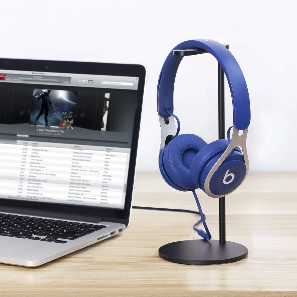 Headphone Stand Headset Holder New bee Universal Aluminum Alloy Headset Stand Hanger for All Headphone Sizes Black 