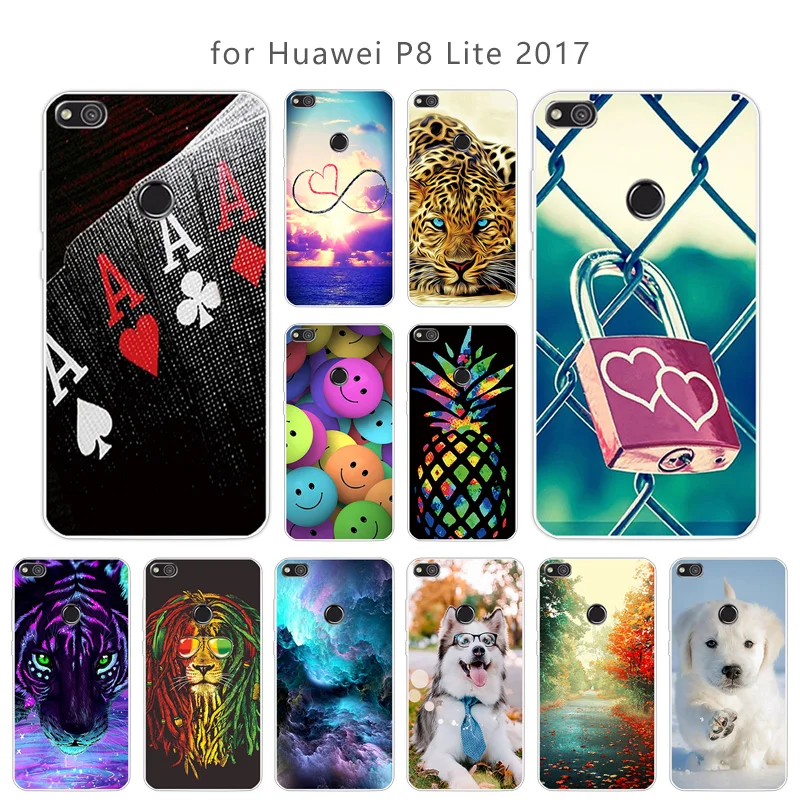 Для Huawei P8 Lite 2017/honor 8 чехол для P8Lite 2017 из мягкого ТПУ силикона honor чехлы телефонов