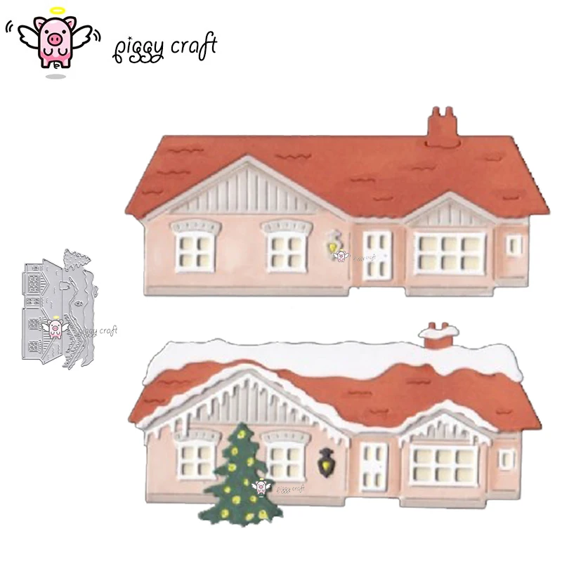 

Piggy Craft metal cutting dies cut die mold New Luxury house villa Scrapbook paper craft knife mould blade punch stencils die