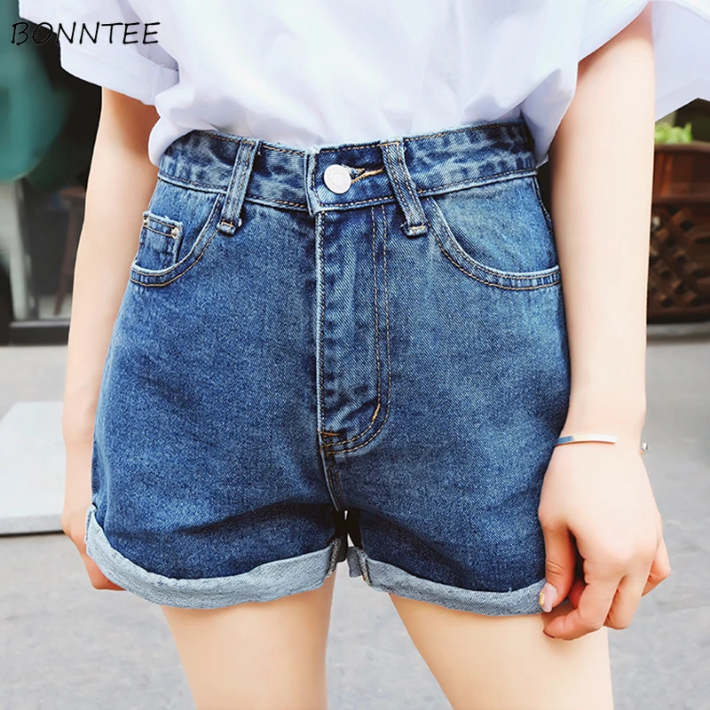 

Shorts Women High Quality Denim Short Female Summer Trendy Chic Womens Loose Students Pockets Solid Zipper Wide Leg Daily Korean