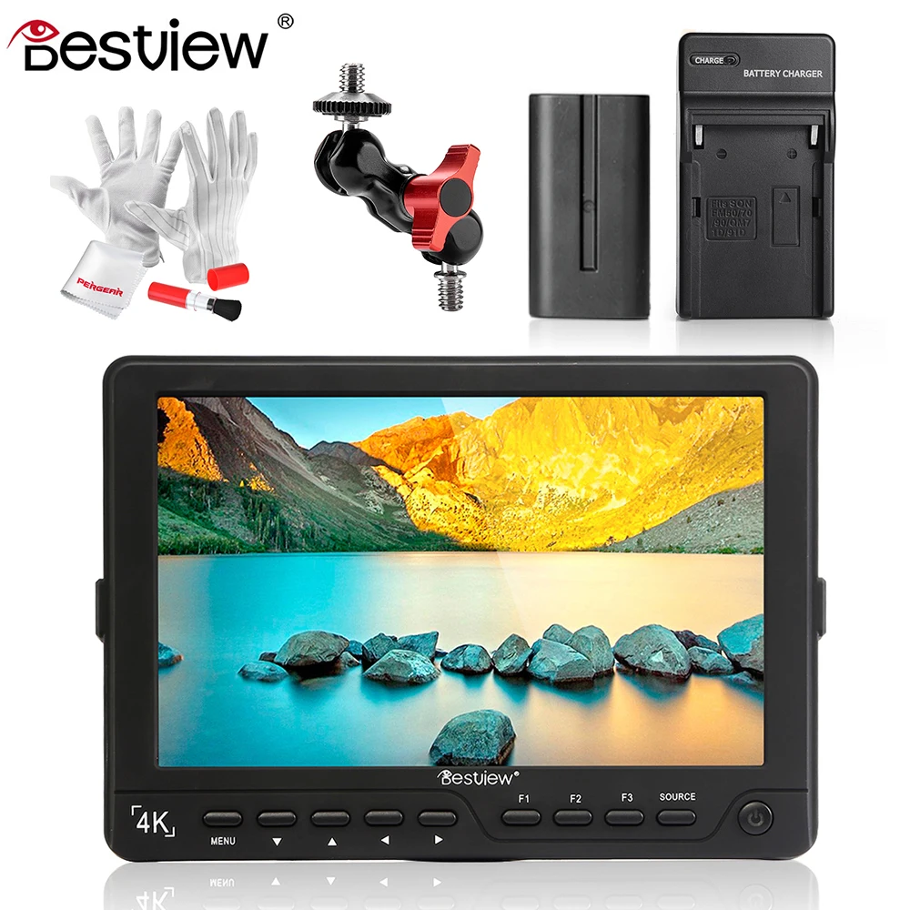 

BESTVIEW S7 4K Camera HDMI HD Monitor 7" inch DSLR LCD Monitor 1920*1200 with Battery Kit for Canon 5D Mark III IV 6D for Nikon