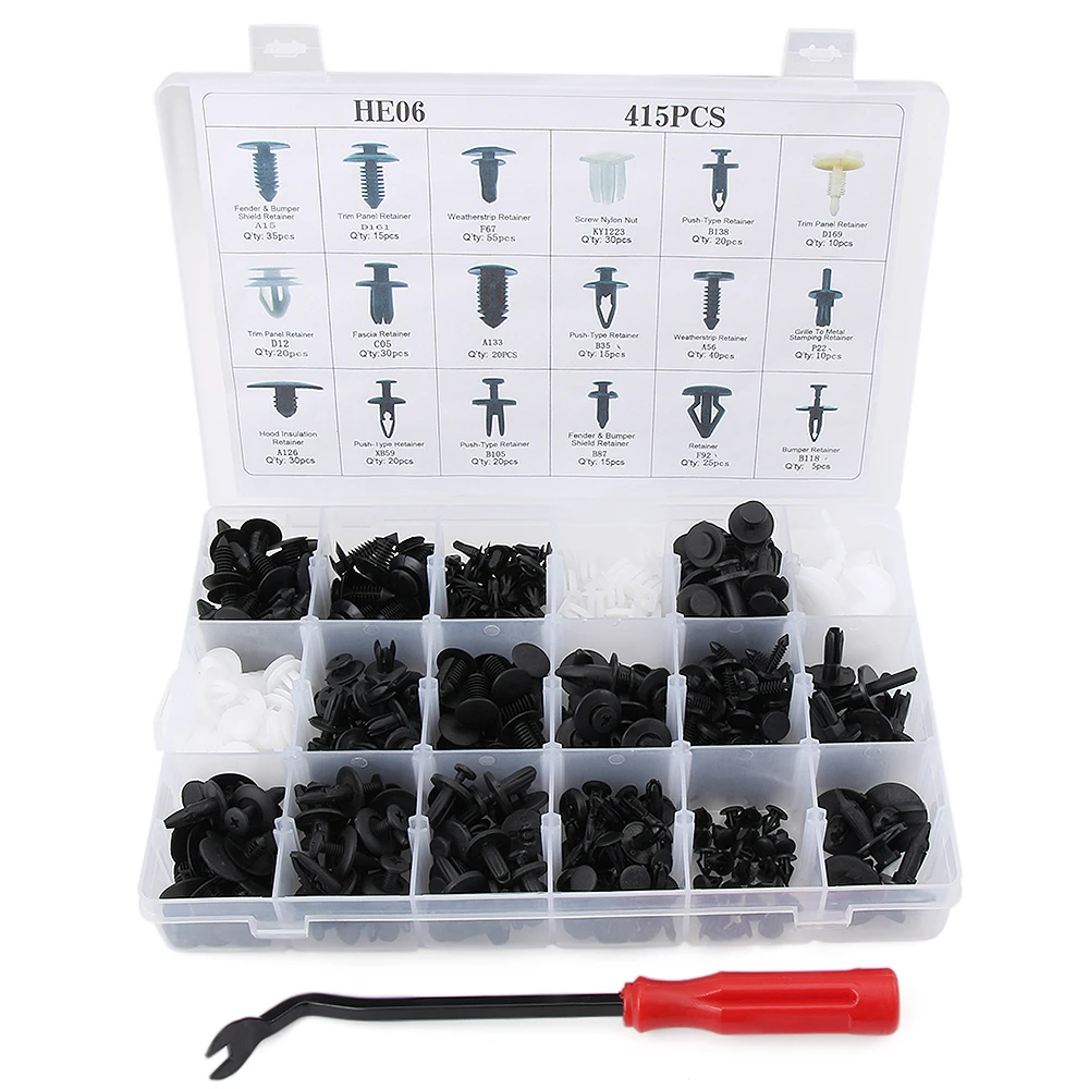 

415Pcs/set Car Auto Push Pin Rivet Trim For ford focus 2 3 Hyundai solaris i35 i25 Mazda 2 3 6 CX-5 Car Accessories