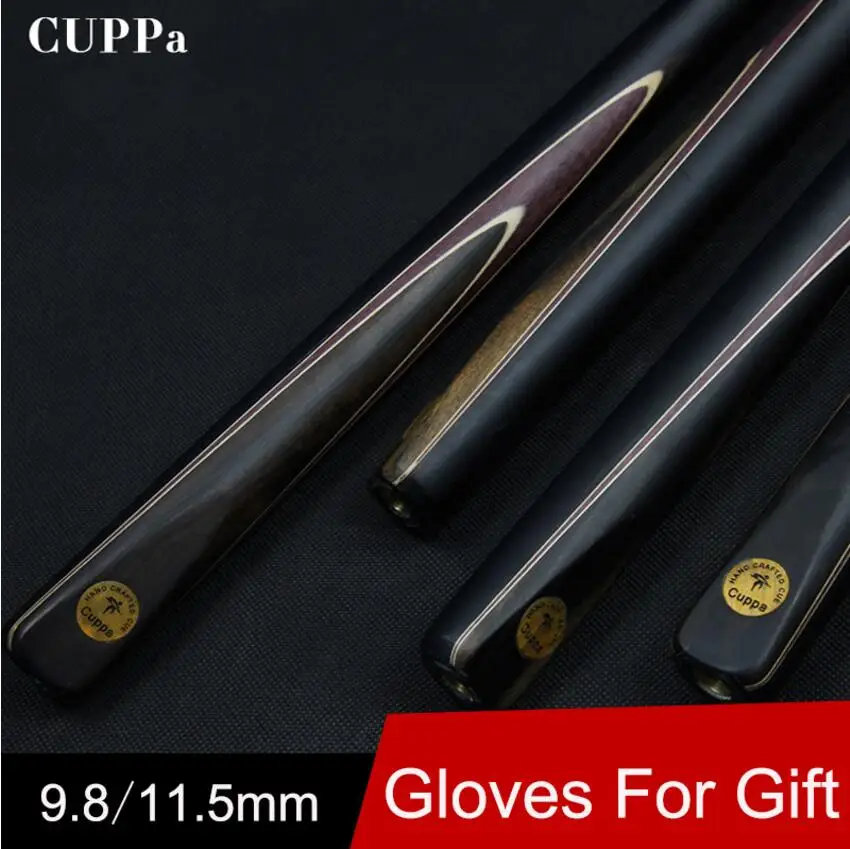 

Cuppa Snooker Cue 3/4 Jointed Snooker Cue Stick 9.8mm/11.5mm Tips With Snooker Cue Extension Ebony Handle Professional China