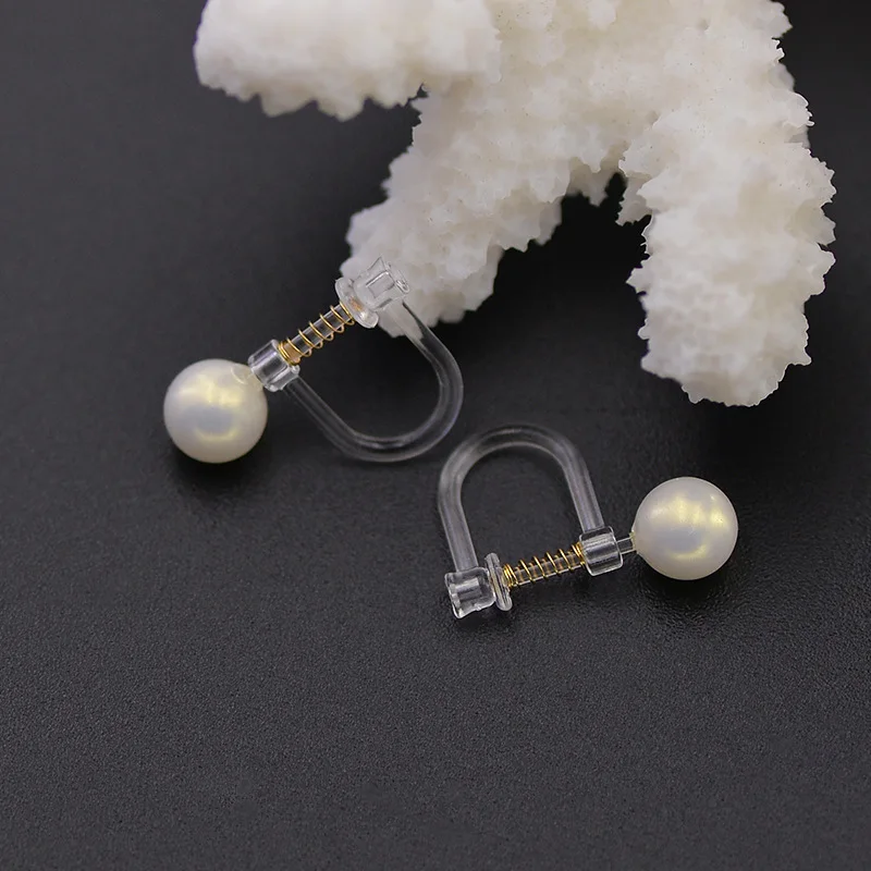 20pcs New Style Transparent Plastic Earring Clip No Ear Hole
