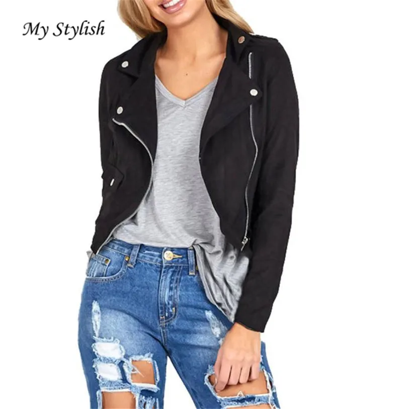 font b Womens b font Sexy Winter Slim Biker Motorcycle Leather Jacket Zipper font b