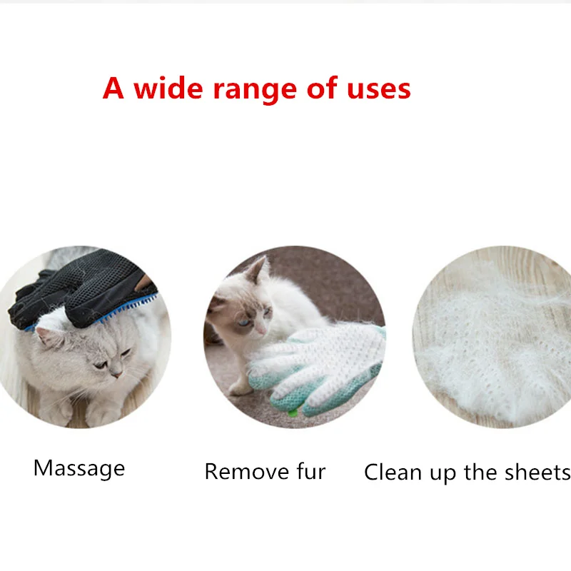 Мягкая перчатка для удаления волос для домашних животных, щетка для ухода за домашними животными, эффективная Массажная перчатка для удаления волос для собак, кошек с длинным коротким мехом