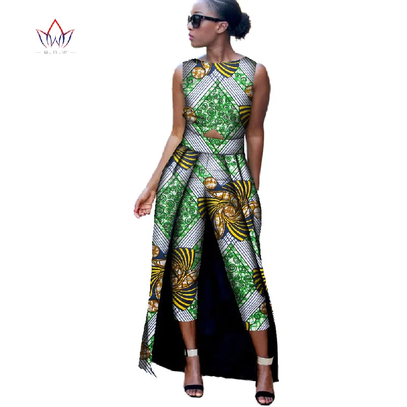 Новая мода Африка хлопок Принт Комбинезон Африканский Базен комбинезон Riche для Женщин Дашики Фитнес Комбинезон для леди WYD8