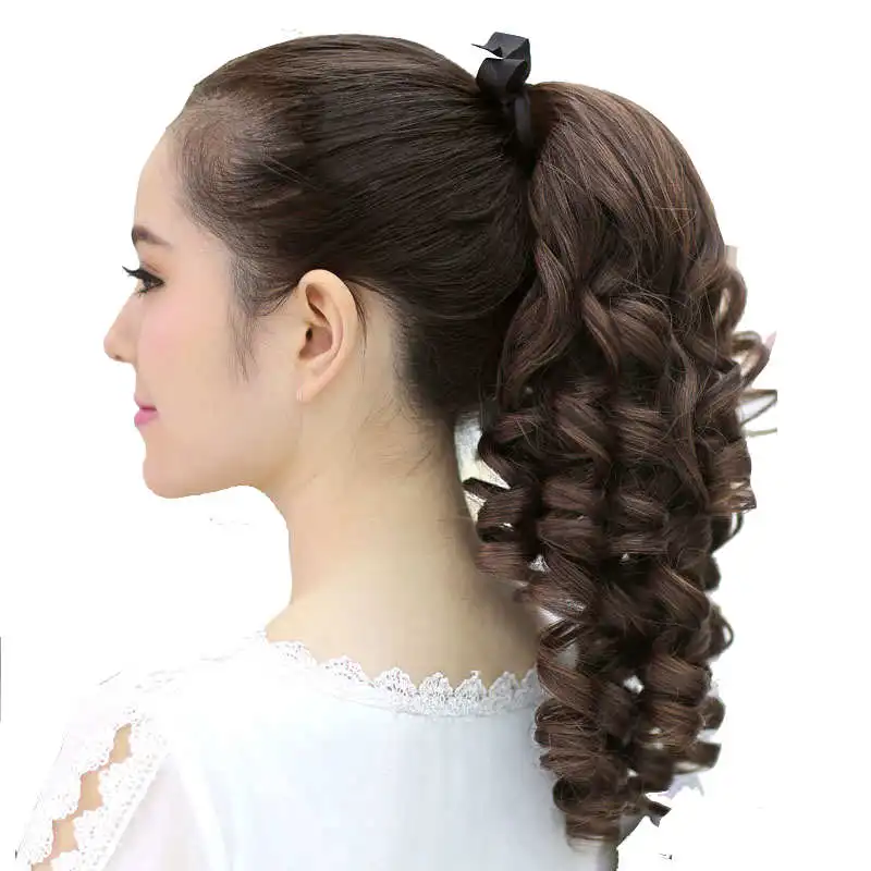 

Cateleya Short Curly Ponytail Kinky Drawstring Hair Heat Resistant Clip In Hair Extensions Natural Kinky Fake Hair Tail