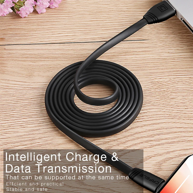 Плоский usb кабель CAFELE для зарядки iphone X 8 7 6S 6 Plus 5S синхронизации данных IOS 11 10 9