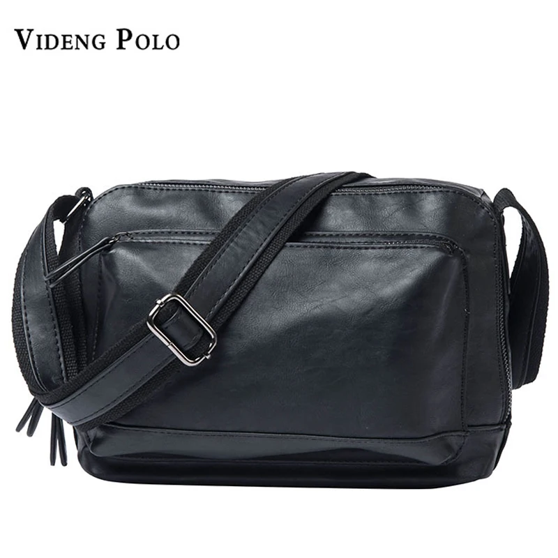 

VIDENG POLO Men Bag Brand Leather Business Crossbody Shoulder Bag Vertical Casual Travel Messenger Bags Vintage Flap Bolsas Male