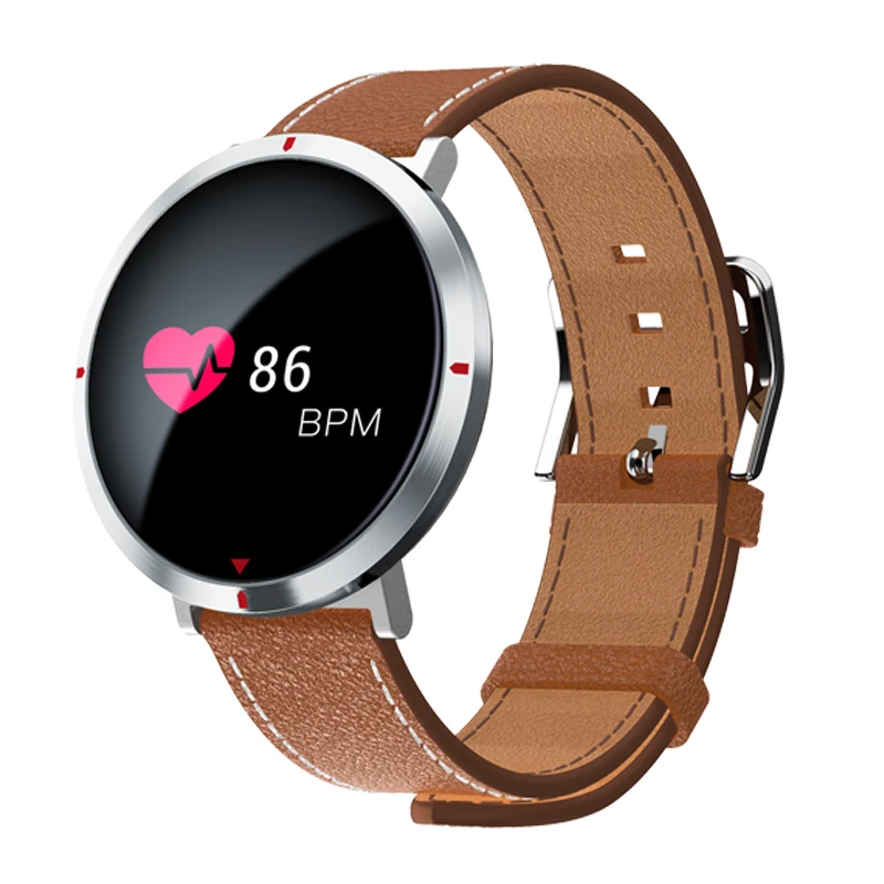 Bluetooth 4.0 Smart Watch Heart Rate Monitor Leather Wristband Smart