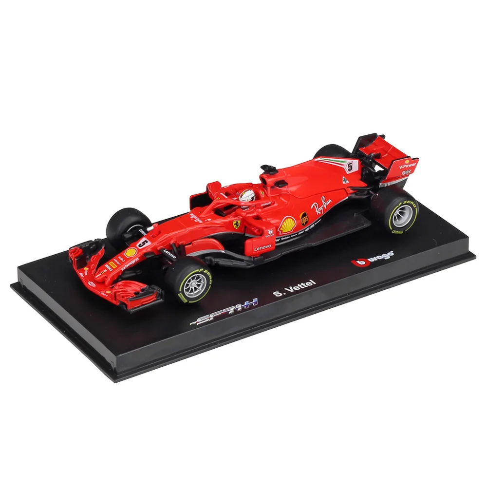 

1:43 Bburago F1 Racing 2018 Ferrari SF71H Signature Series with Stand & Case Diecast Model Car