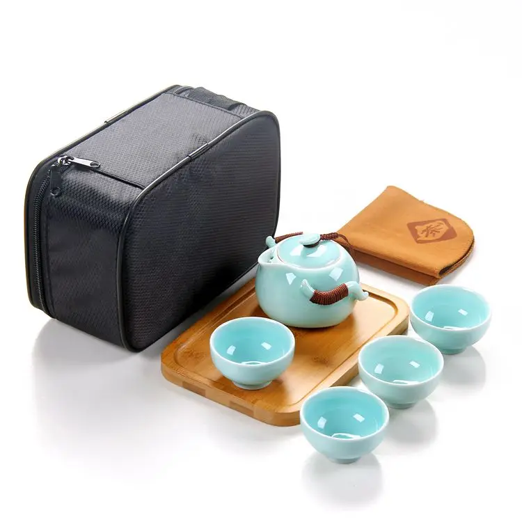 Outdoor travel tea set teapot teacup and saucer set china glaze Car