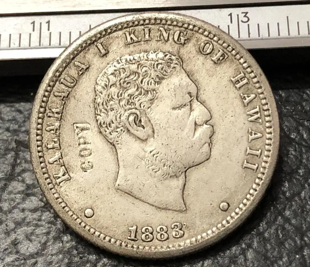 1883 Гавайи 1/4 доллар Посеребренная Имитация монеты