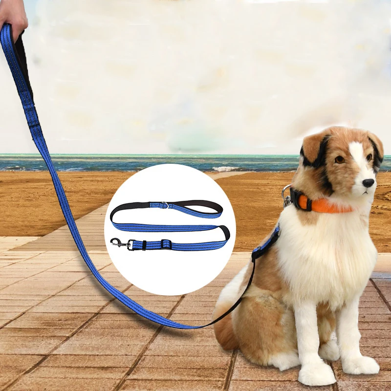 Double reflective Dog Leash thicken adjustable pet Leashes Soft Diving
