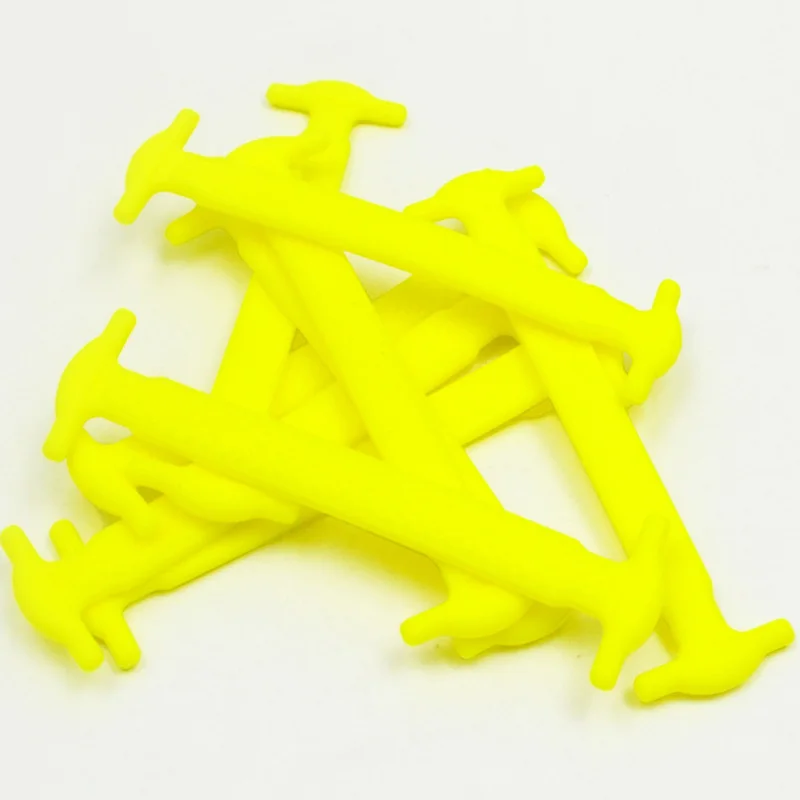 1000 шт./упак. без галстука Новинка, силиконовые шнурки 6,5 см атлетические эластичные латше для Сникеры кеды - Цвет: yellow