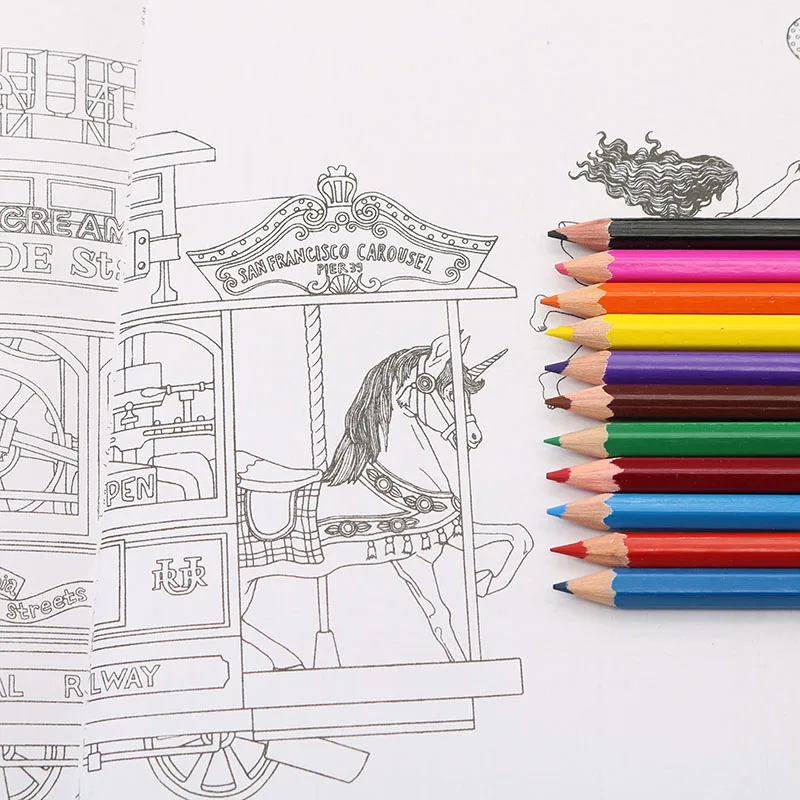 Children'S Stationery 24 Page Time Travel Painting Book Adult Decompression Hand-Painted Graffiti Book Office Supplies 1pc Children'S Stationery 24 Page Time Travel Painting Book Adult Decompression Hand-Painted Graffiti Book Office Supplies 1pc