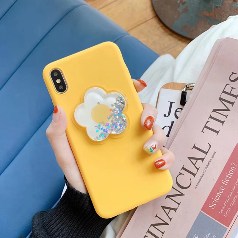 

Yellow Decompression Quicksand Phone Case for iphone XS Max XS XR X Thick Green All-inclusive Anti-fall Soft Cover 6 6S 7 8PluS
