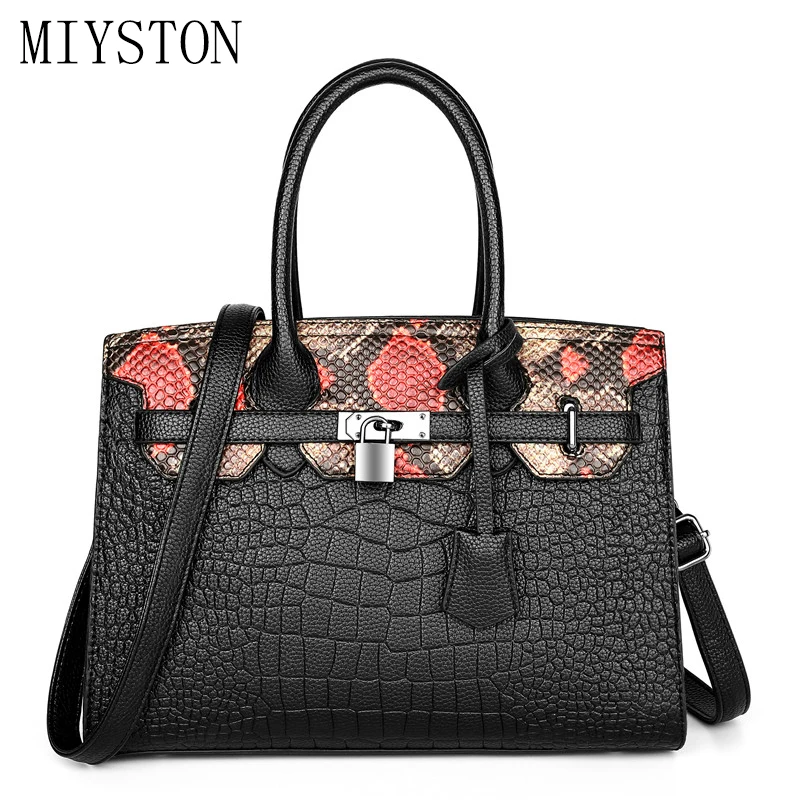 

Retro Python Pattern Women Leather Handbags Luxury Lady Hand Bags With Purse Women Tote Messenger Bag Boston Shoulder Bags