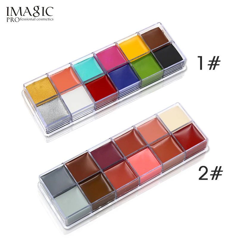  IMAGIC Halloween Face Body Paint Oil Painting Art Make Up Set Tools Party Fancy Dress 12 Flash Tatt