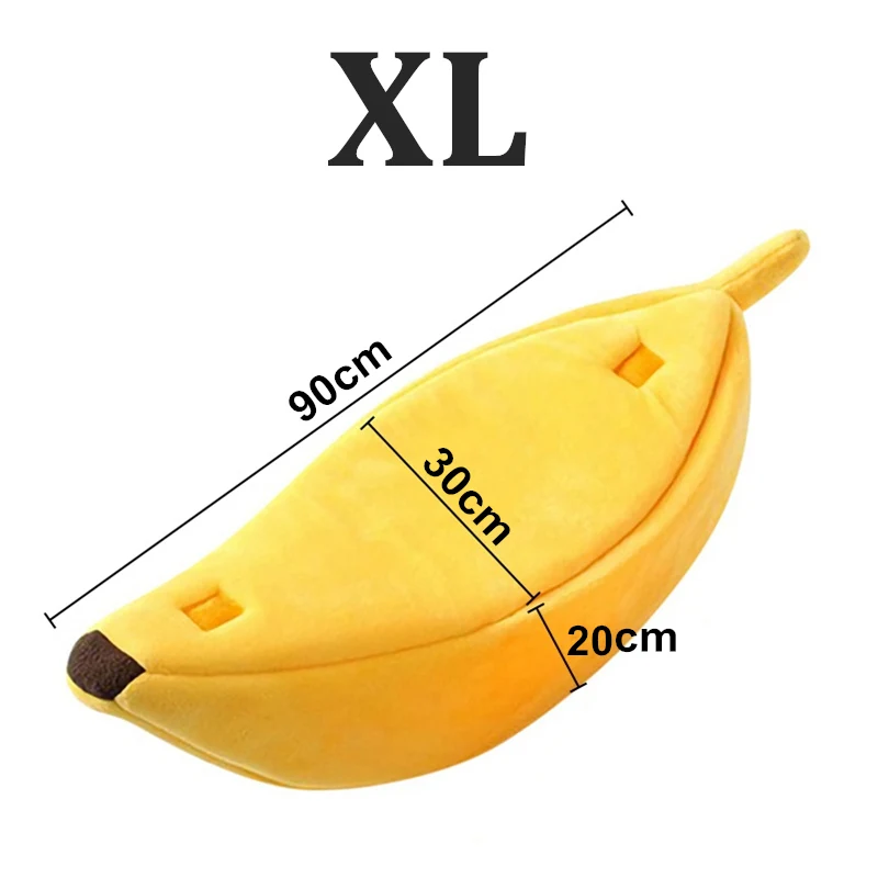 Новая креативная плюшевая кровать для маленьких домашних животных дом банан Ананас Форма клубники мягкий лежак для питомца клетка удобный банан кошка кровать - Цвет: Banana-XL