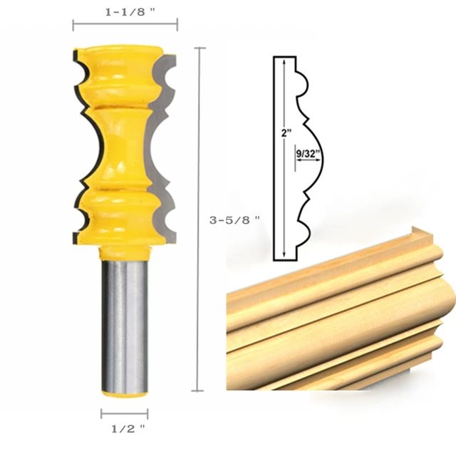 Wonderful Chair Rail Router Bit Part - 5: Large Elaborate Chair Rail Molding Router Bit 1/2 Shank Shaker Woodworking