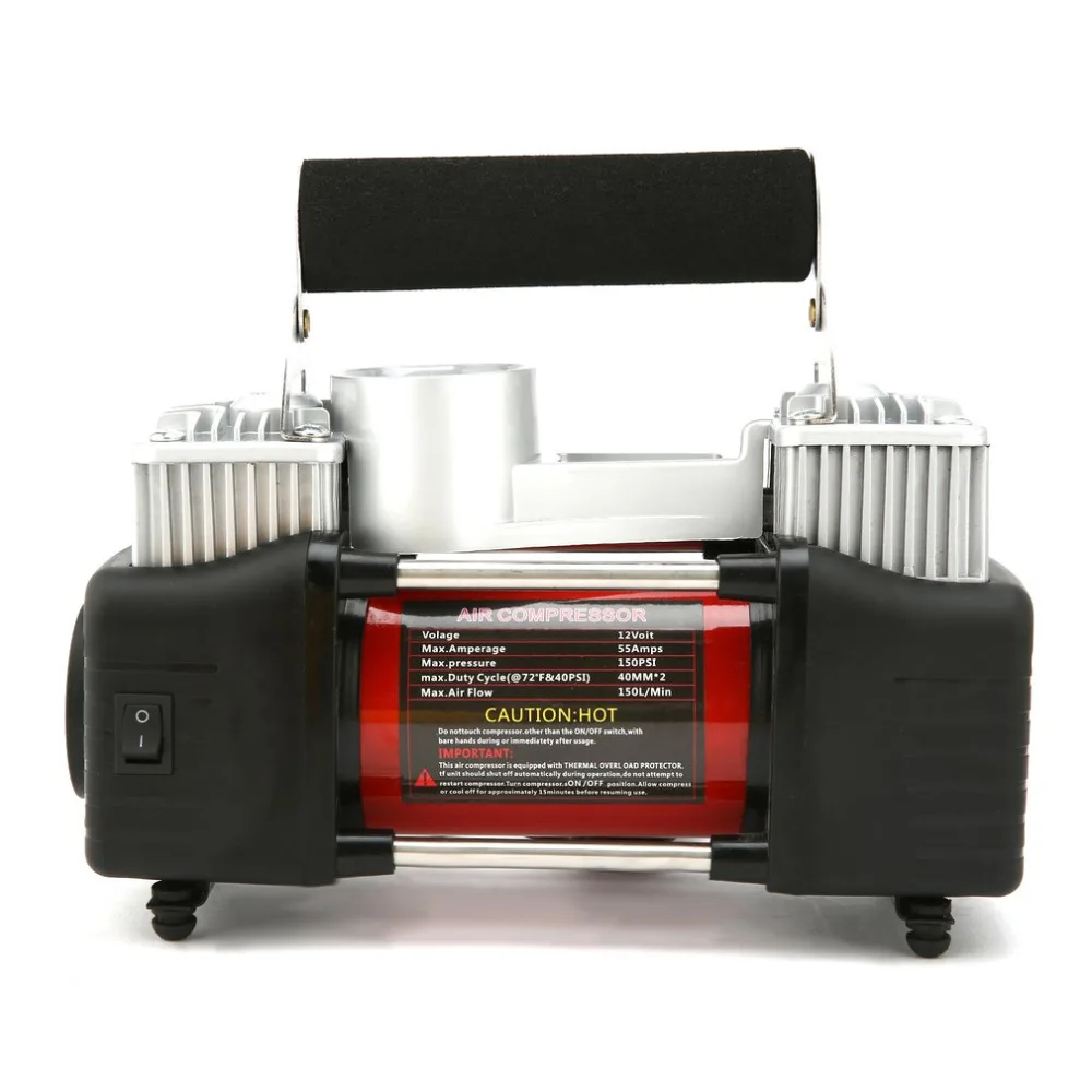 

12V 150 PSI Emergency Heavy Duty Car Van 4x4 Tyre Air Compressor Kit Inflator Pump for Cars SUV Trucks with Dual Cylinder