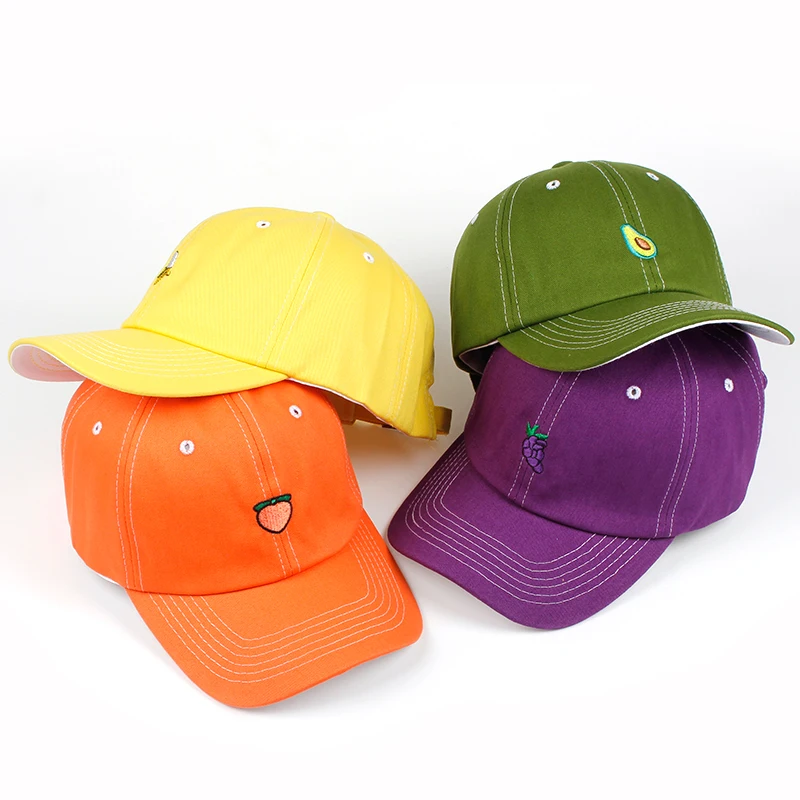 

2018 New fashion Fruit Fresh Cute Lovely dad hat Girls Youth Baseball Cap Hat Summer Lovely green Orange Purple Yellow Caps