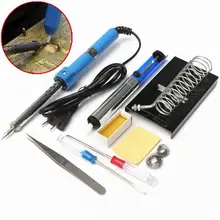 9 в 1 30 Вт 110 В DIY Электрический припой инструмент для начинающих набор железный Стенд Desolder насос с вилкой США