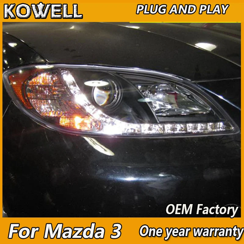 KOWELL автомобильный Стайлинг для Mazda 3 светодиодный 2006 2012 фара Mazda3 светодиодные