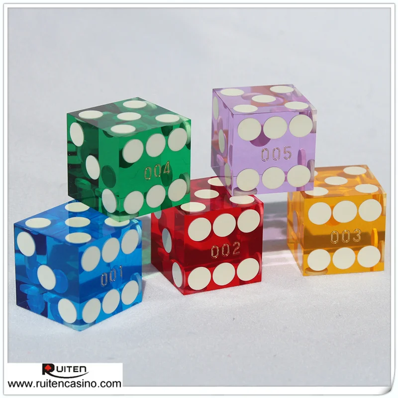 0.75 in casino quality acrylic dice