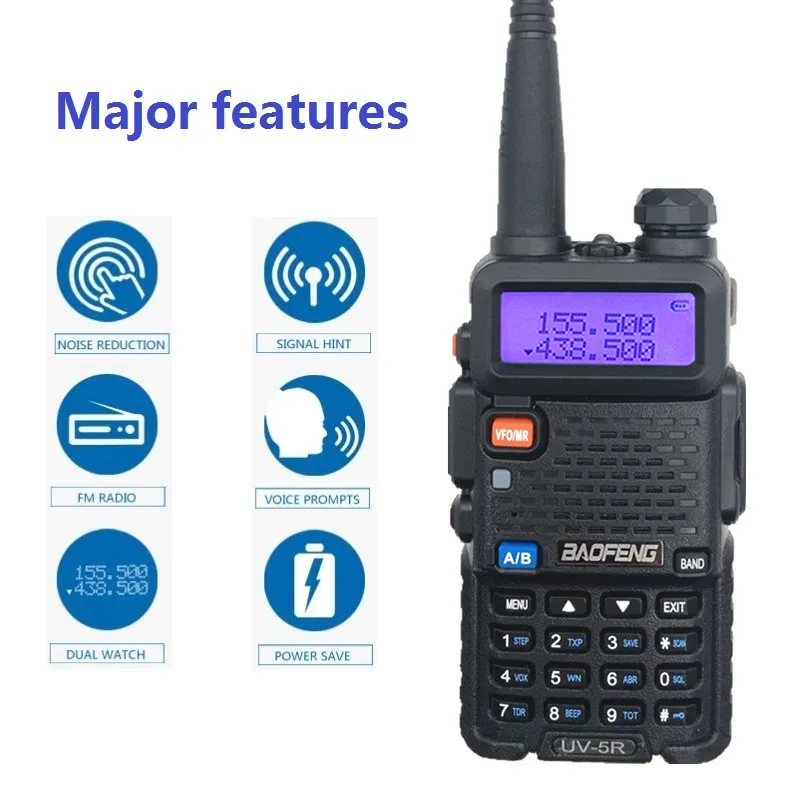 Портативная рация BAOFENG радиостанция VHF UHF CB Ham Любительский радиоприемник