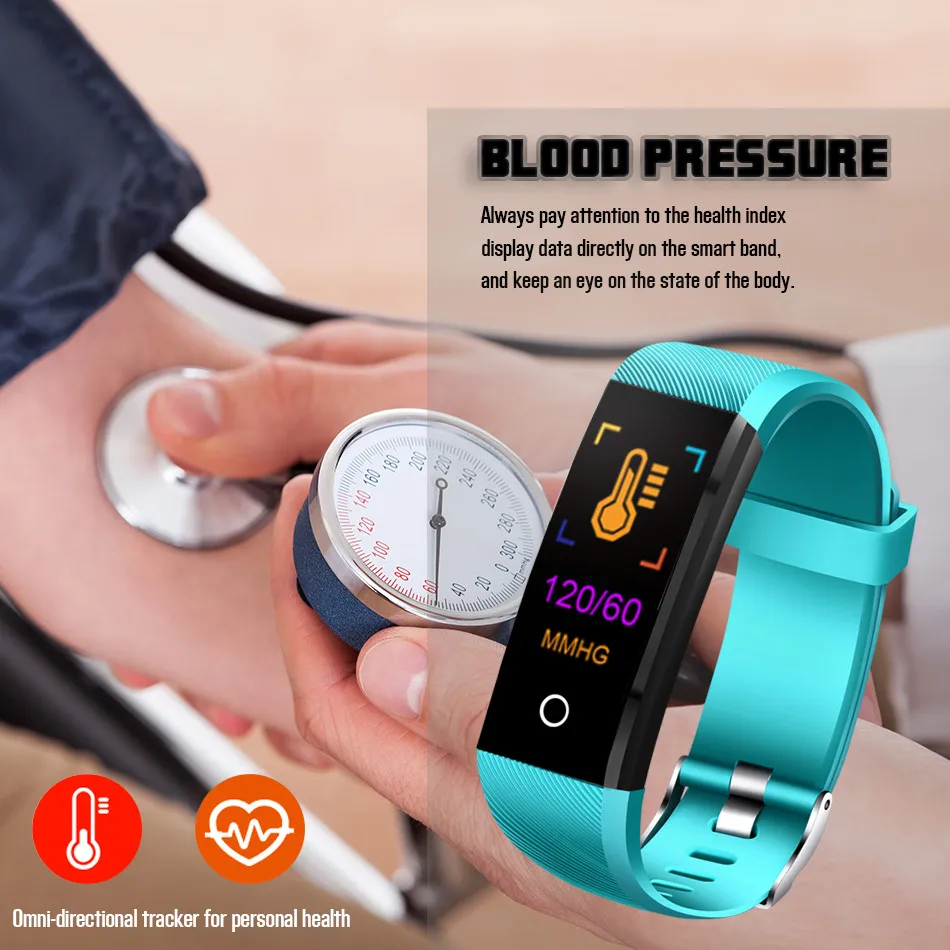 LIGE Smart bracelet Blood Pressure Heart Rate Monitor Fitness Tracker waterproof Smart Watch sport Wristband for ios Android+Box