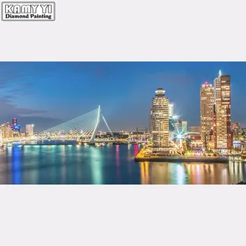 

5d diy Diamond embroidery Rotterdam skyline diamond painting Cross Stitch full drill Rhinestone mosaic decor