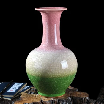 

ceramics antique vase borneol crackle glaze of modern Chinese Home Furnishing decorated living room decoration