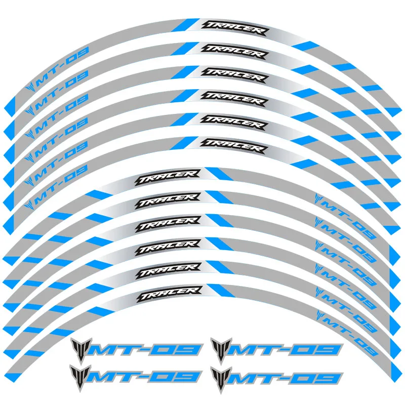 Новая высококачественная 12 шт. подходит для мотоцикла Наклейка для колес полоса светоотражающий обод для Yamaha mtmt09 TRACER