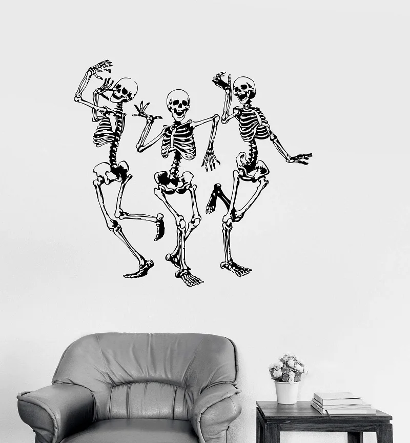 

Street dance stickers vinyl wall applique funny dance bone party horror Halloween stickers, fashion home decor living room TW15