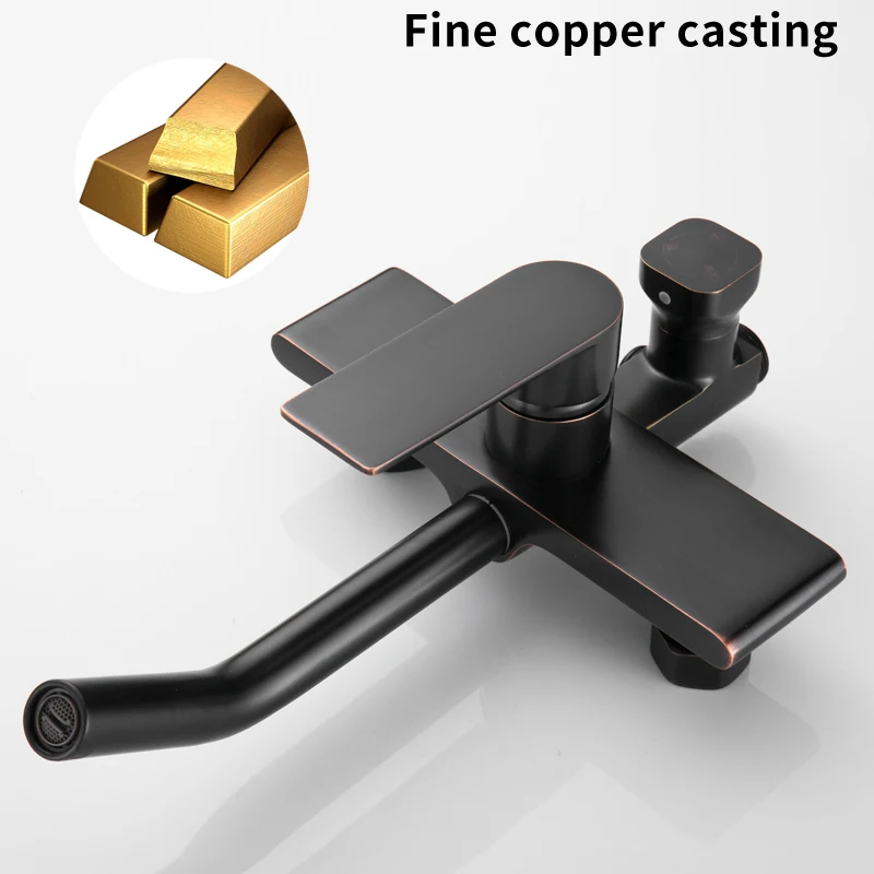 New Bronze Black Bathroom Shower Faucet Mixer Wall Mount 8