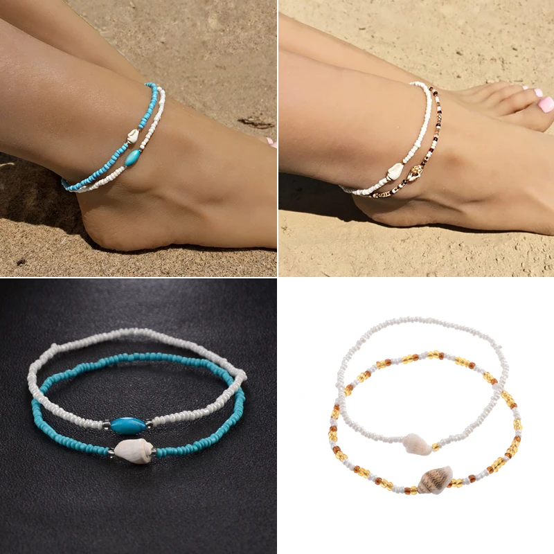 Boho Vintage Shell Beads Anklets For Women New Multi Layer Anklet Leg Bracelet Bohemian Beach Ankle Chain Beach Jewelry Gifts Boho Vintage Shell Beads Anklets For Women New Multi Layer Anklet Leg Bracelet Bohemian Beach Ankle Chain Beach Jewelry Gifts