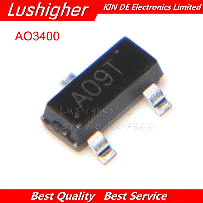 

100pcs AO3400 AO3400A marking: A09T SOT23 N-channel MOSFET Original
